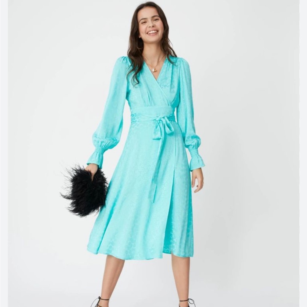 kitri mint wrap dress